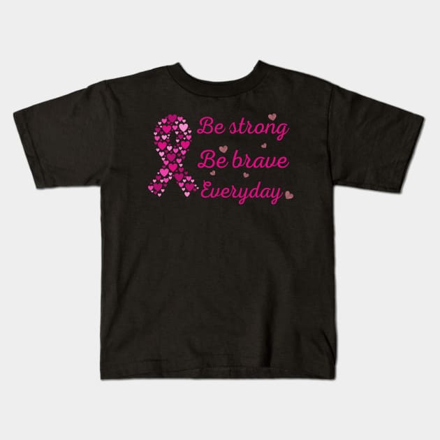 Breast cancer awareness support gift october pink ribbon, breast cancer awareness notebook tee artwork.. Kids T-Shirt by Maroon55